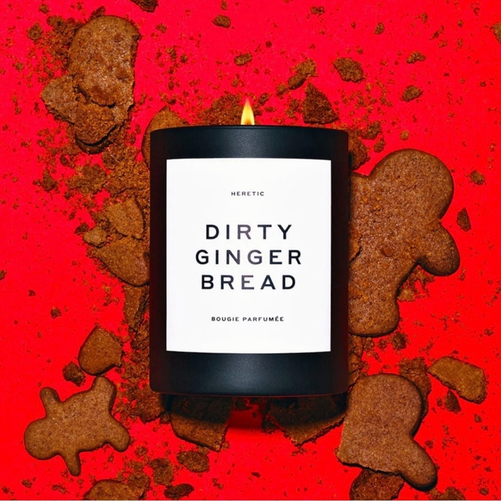 NEW Heretic dirty gingerbread holiday candle 10.5oz so cute!